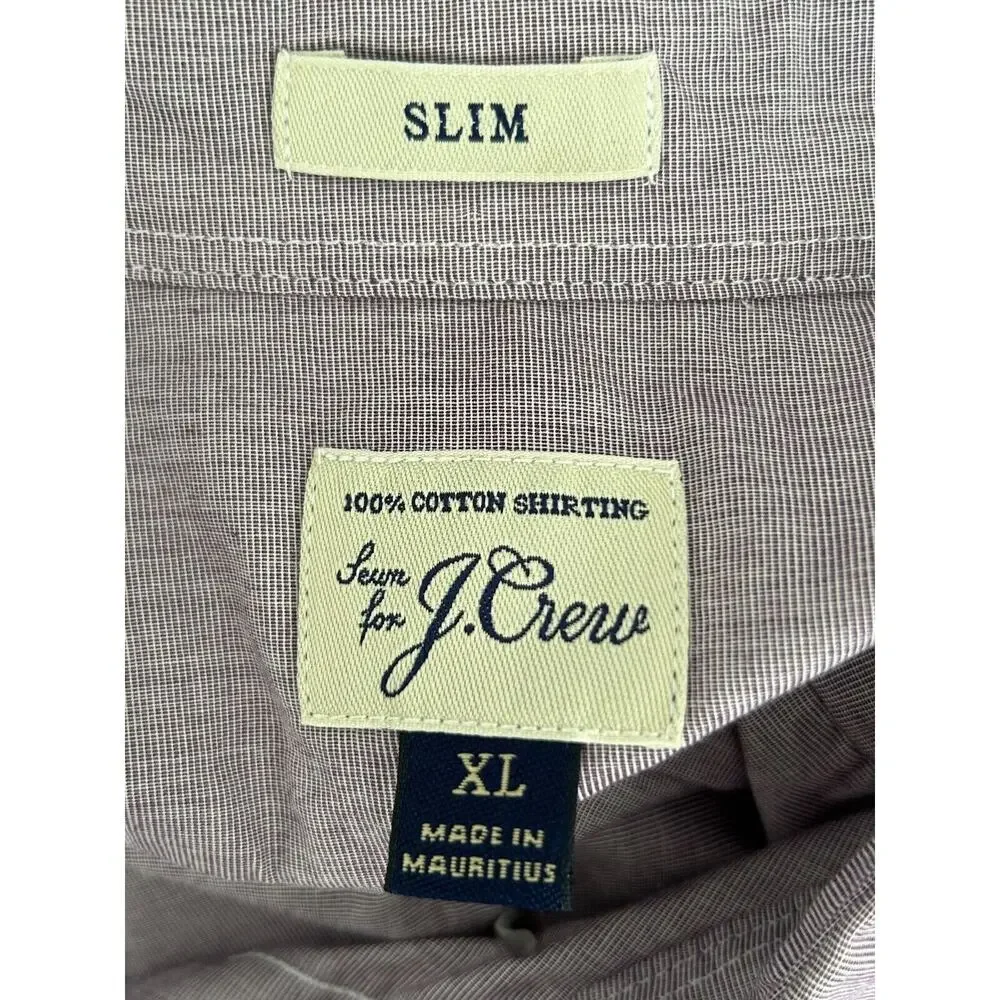 J Crew Shirt Mens XL Slim 100% Cotton Shirting Purple‎ Long Sleeve Button Down